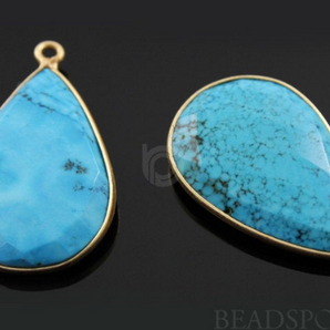 Turquoise Faceted Pear Bezel, (BZC7124) - Beadspoint