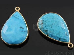 Turquoise Faceted Pear Bezel, (BZC7124) - Beadspoint