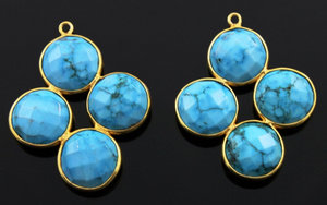 Turquoise Faceted Fancy Bezel, (BZC8086) - Beadspoint