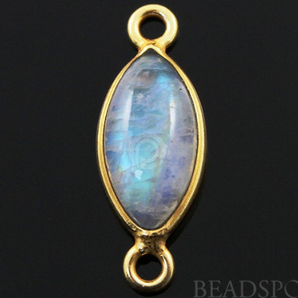 Rainbow Moonstone Faceted Marquise Connector, (RNM20x7) - Beadspoint