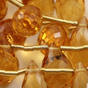 Honey Yellow Citrine Faceted Tear Drops,4 Pieces, 4CIT7x11TEAR) - Beadspoint