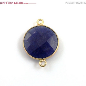 Dyed Sapphire Faceted Coin Bezel, (BZCT6201-A) - Beadspoint