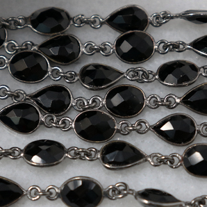 Black Onyx Mixcut Stone Chain,(BC-BNX-19) - Beadspoint