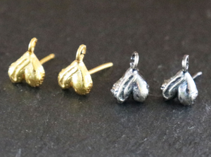 Sterling Silver Heart Drop Earrings Post, (STD-0111) - Beadspoint