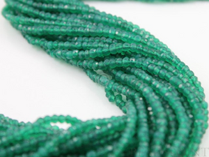 Green Onyx Micro Faceted Rondelles, (GRX4Frndl) - Beadspoint