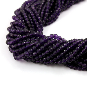 Amethyst Faceted Round Beads, (Amy/RND/4mm) - Beadspoint