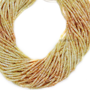 Yellow Opal Micro Faceted Rondelle Beads, (YOPAL-2.5FRNDL) - Beadspoint