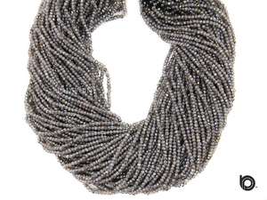 Labradorite Micro Faceted Rondelle Beads, (LAB-2-FRNDL) - Beadspoint