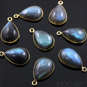 Natural Labradorite Smooth Pear Drops,  (LABPR001-F) - Beadspoint