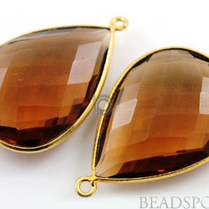 Whisky Topaz Faceted Pear Bezel, (BZC7322) - Beadspoint