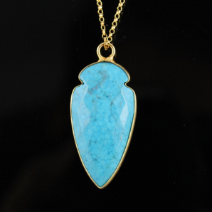 Turquoise Faceted Arrowhead Bezel, (BZC9023/TURQ/SM) - Beadspoint