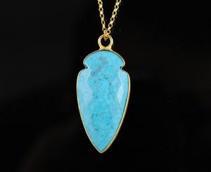 Turquoise Faceted Arrowhead Bezel, (BZC9023/TURQ/SM) - Beadspoint