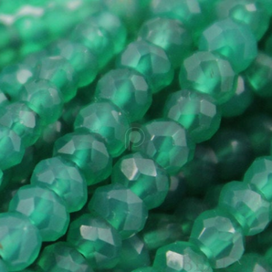 Green Onyx Micro Faceted Rondelles, (GRXmicfrndl) - Beadspoint