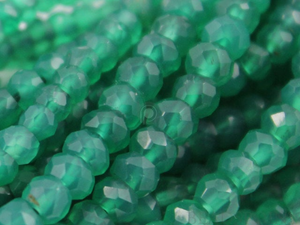 Green Onyx Micro Faceted Rondelles, (GRXmicfrndl) - Beadspoint