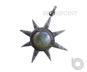 Pave Diamond Sun Pendant --DP-0911 - Beadspoint