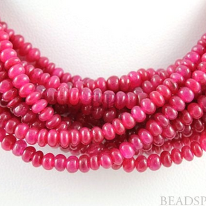 Ruby Precious Symmetrical Roundels, (Rby4.5SRndl) - Beadspoint