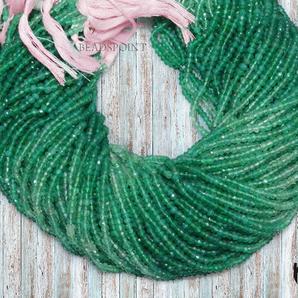 Green Onyx Faceted Roundel Beads, (GNX350RNDL) - Beadspoint