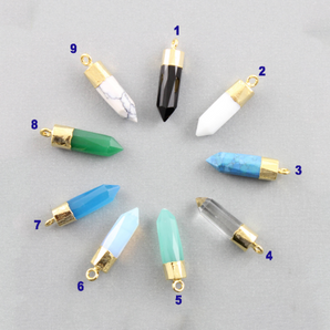 Gold Finish Electroplated Pencil/Bullet drop pendant, (BZC/9094) - Beadspoint