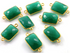 Green Onyx Faceted Rectangle Connector (BZC7451)