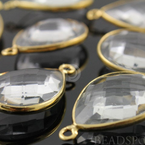 Rock Crystal Faceted Pear Bezel, (BZC7428) - Beadspoint