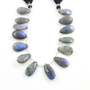 Blue Flashes Labradorite Faceted Pear Briolettes Beads, LAB26x12PR) - Beadspoint