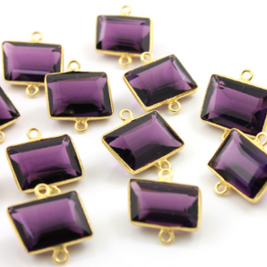 Amethyst Faceted Square Connector, (BZC9043/CNT/AM/A) - Beadspoint