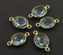 Blue Topaz Faceted Oval Connector,(BZCT9004/B)