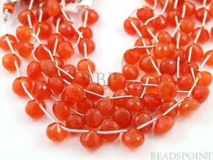 Carnelian Faceted Briolettes, (CAR8-9Onion) - Beadspoint