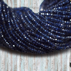 Iolite Faceted  Roundel Beads, (ILT3FRNDL) - Beadspoint