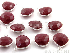 Dyed Ruby Faceted Heart Bezel, 20mm (SSBZ5005) - Beadspoint