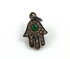 Pave Diamond  Hamsa Charm with Emerald (DCH-112)