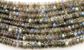 Labradorite stones w/ Oxidized Wire chain, (LAB/RNDL/5-6) - Beadspoint