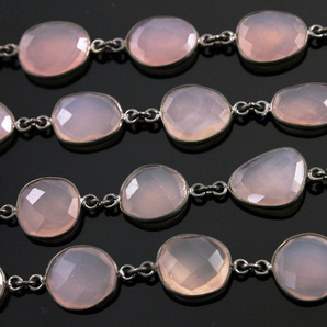 Rose Quartz Faceted Oval Chain, (BC-RQCL-04) - Beadspoint