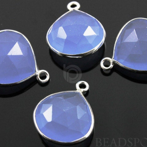 Light Chalcedony Faceted Heart Bezel, (SSBZ6072) - Beadspoint