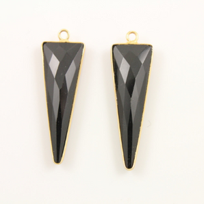 Black Onyx Arrow Faceted Triangle Bezel,(BZC/9058/BNX) - Beadspoint