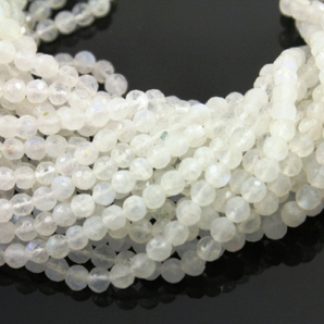 Rainbow Moonstone Faceted Round Beads,  (RNM/Frnd/4)  " - Beadspoint