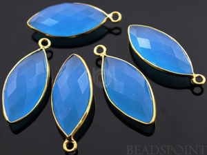 Apatite Blue Chalcedony Marquise Bezel,  (BZC7190) - Beadspoint