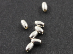 Sterling Silver Smooth Oval Bead ,(SS/2013/4x7) - Beadspoint