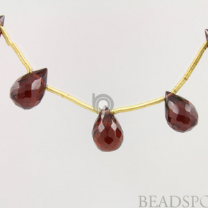 Garnet Medium Faceted Flat Tear Drops, (4GAR6x10Tear) - Beadspoint