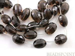 Brazilian Smokey Topaz Small Faceted Round Ovals,  (STZ7x10Oval) - Beadspoint