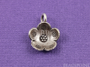 3 Pieces, Hill Tribe Karen Concave Flower Charm, (8139-TH) - Beadspoint