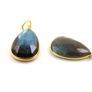 Labradorite Faceted Bezel Pear, (BZCT2503) - Beadspoint