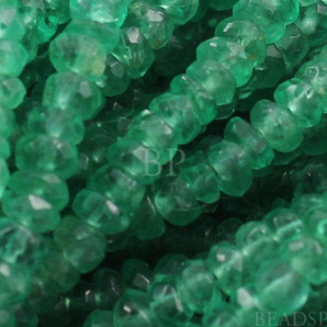 Columbian Emeralds Micro Faceted Roundels, (25EMRMICFRNDL) - Beadspoint