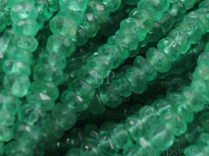 Columbian Emeralds Micro Faceted Roundels, (25EMRMICFRNDL) - Beadspoint