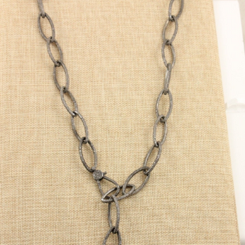 Pave Diamond Link Chain w/ Double Clasp, (PAV/CHN/01) - Beadspoint