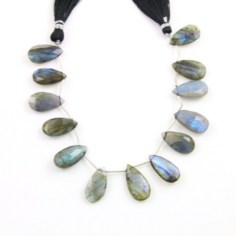Labradorite Faceted Pear Briolettes Beads, (LAB21x13PR) - Beadspoint
