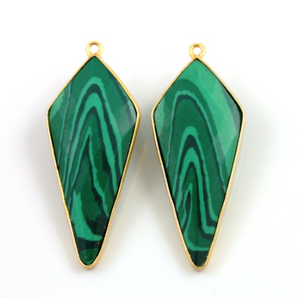 Malachite Faceted Arrowhead Bezel, (BZC9021/MLK) - Beadspoint