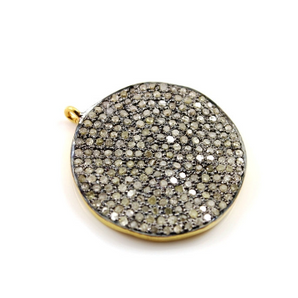 Pave Diamond Coin Pendant,  (DCH/CR49) - Beadspoint