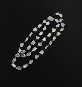 Rainbow Moonstone chain with Antique finish (CHN/162) - Beadspoint