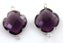 Purple Amethyst Faceted Clover Connector, (SSBZC8028)